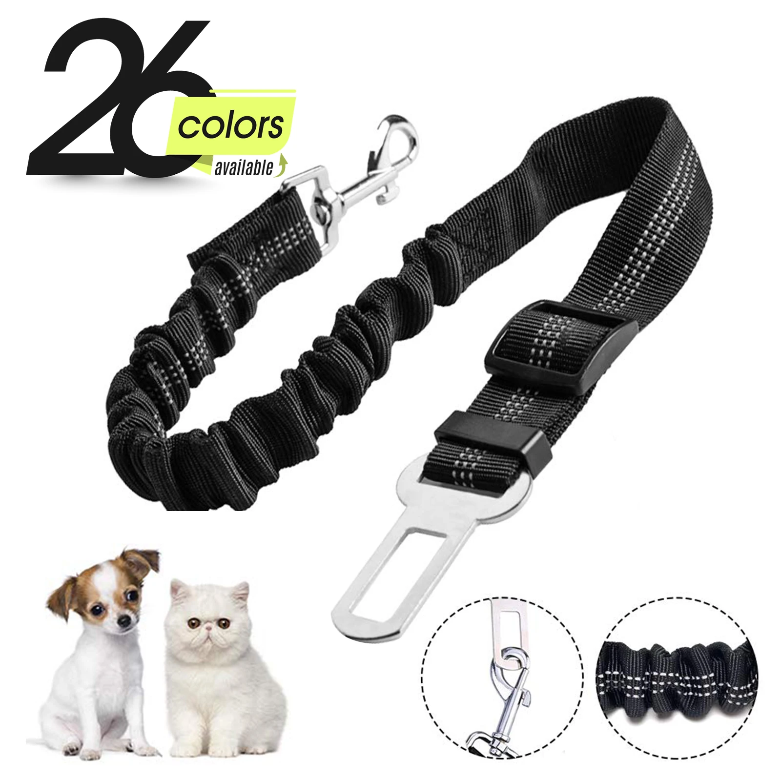 

Upgraded Dog Seat Belt, Adjustable Pet Car Harness for Small Medium Large Dogs and Cats, Durable Reflective Pet Vehicle Safety