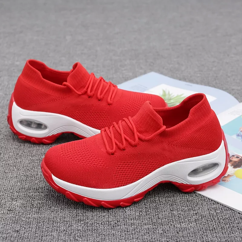 

2022NEW air cushion sneakers women 2022 new comfortable breathable mesh woman lace up casual shoes woman chaussures femme basket