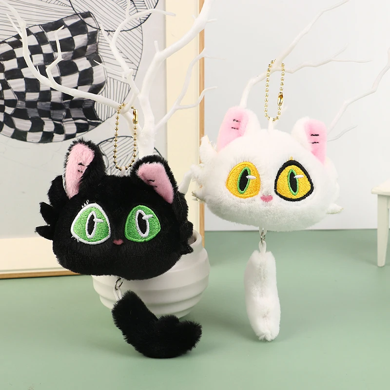 

14cm Anime Suzume No Tojimari Action Figure Plush Toy Keychain Daijin Cat Sadaijin Black Cat Kawaii Plush Doll Collection Toy