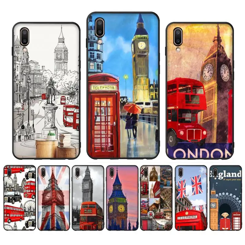 

London Red Bus Big Ben Phone Case Case For Oppo Reno Realme C3 6Pro Cover For vivo Y91C Y17 Y19 Funda Capa