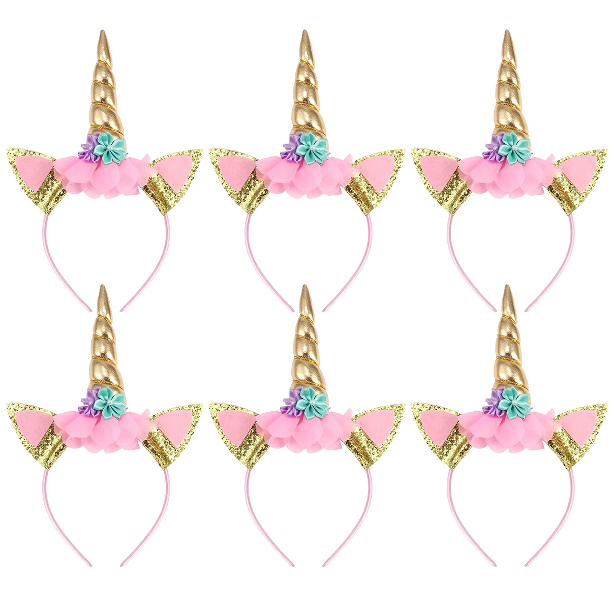 

TOYMYTOY 6PCS Unicorn Headband Gold Horn Headbands Perfect Unicorn Party Supplies Party Favor for Birthday or Decorations kids