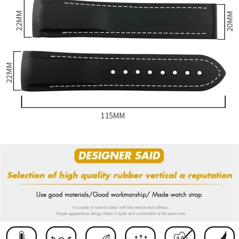 Резиновый ремешок TINTAG для часов силиконовый браслет с изогнутым концом Omega x watch