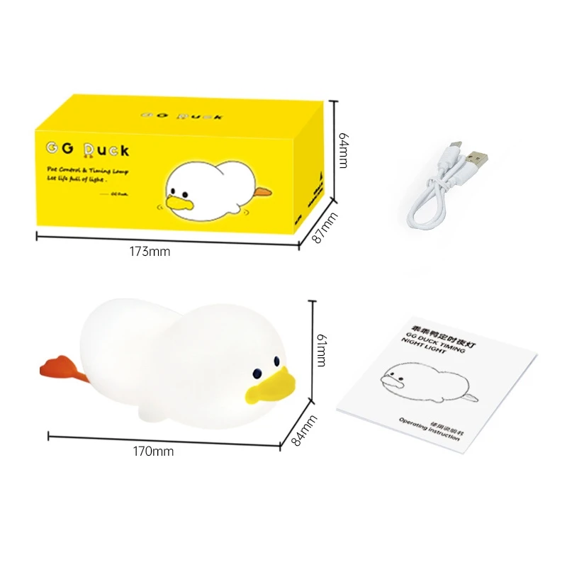 Креативный ночник в виде утки силиконовый светодиодный сенсорный светильник