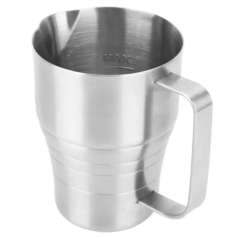 

Frothing Cup,Household Silver Stainless Steel Coffee Frothing Pitcher Milk Frothing Cup with Scale 900ml