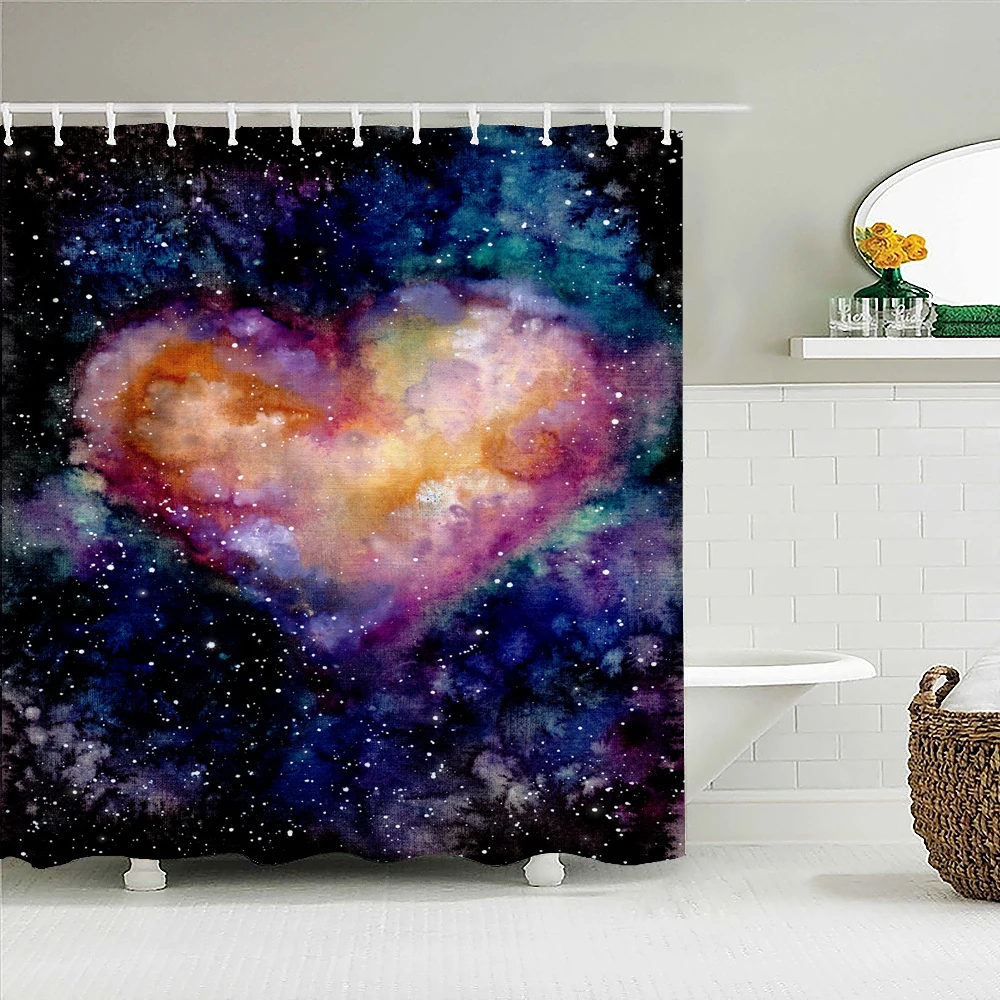 

3D Beautiful Starry Sky Scenery Shower Curtain Home Decoration Bathroom Curtain Waterproof Polyester Shower Curtain Cortina Bano