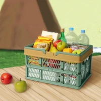 foldable large spring picnic basket folding supermarket shopping basket portable grocery storage basket picnic props supplies