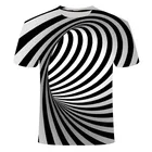 2022 Летняя Повседневная футболка с 3D принтом, мужской модный топ с коротким рукавом и круглым вырезом, черно-белая квадратная футболка, Женская