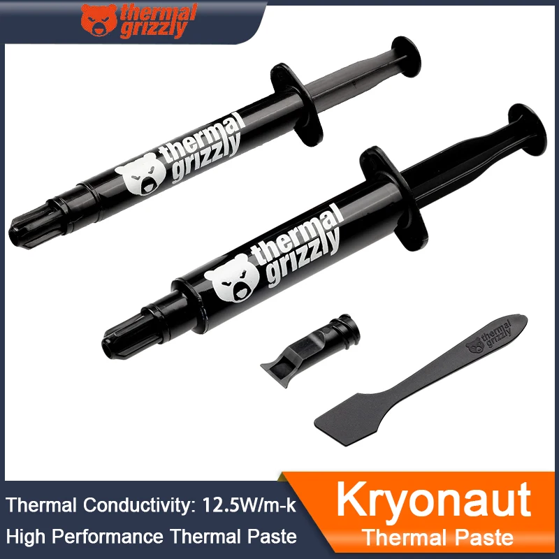 Thermal Grizzly Kryonaut Thermal Paste 12.5W/mk High Performance Non Conductive for Cooling CPU GPU and Heat Sinks in Computers