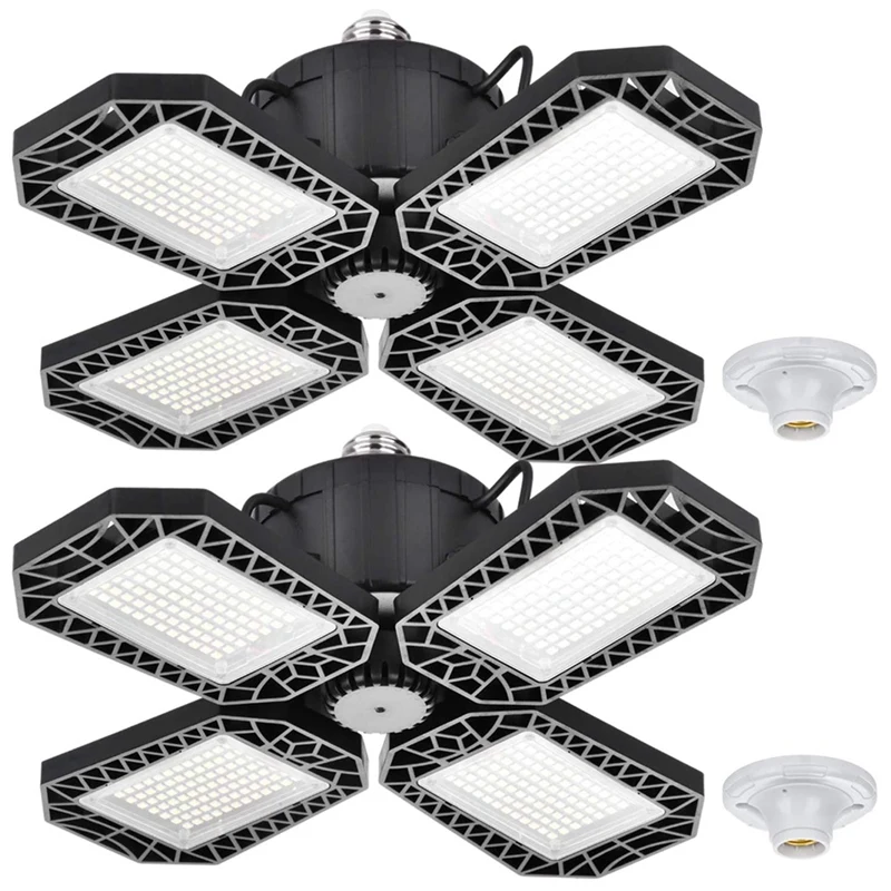 

LED Garage Lights With 4 Adjustable Panels Garage Lights Suitable For Garages, Basements Barns High Bay Lights