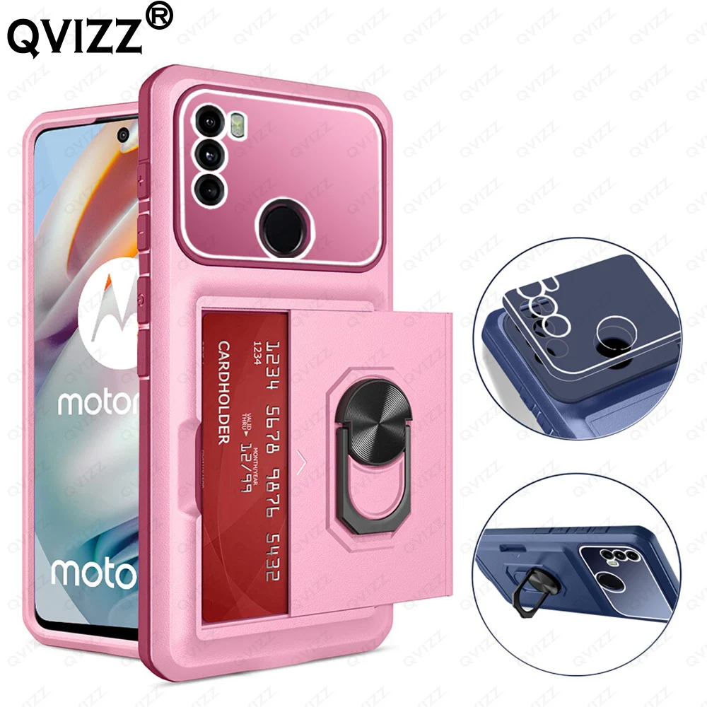 

Card Pocket Bumper Case for Motorola G60 G60S Luxury Shockproof Phone Cover Moto G31 G41 E20 E40 G9 Play G22 G50 G52 G10 G20 G30