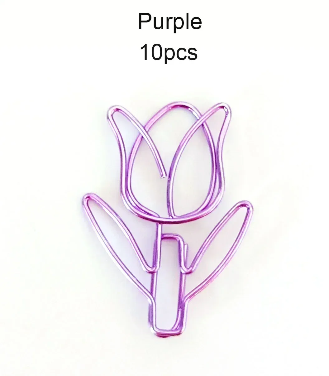 

10 шт./компл. цветные скрепки в форме тюльпана, цветные скрепки для бумаг, офисные канцелярские принадлежности, металлический держатель для закладок, канцелярские скрепки для бумаг