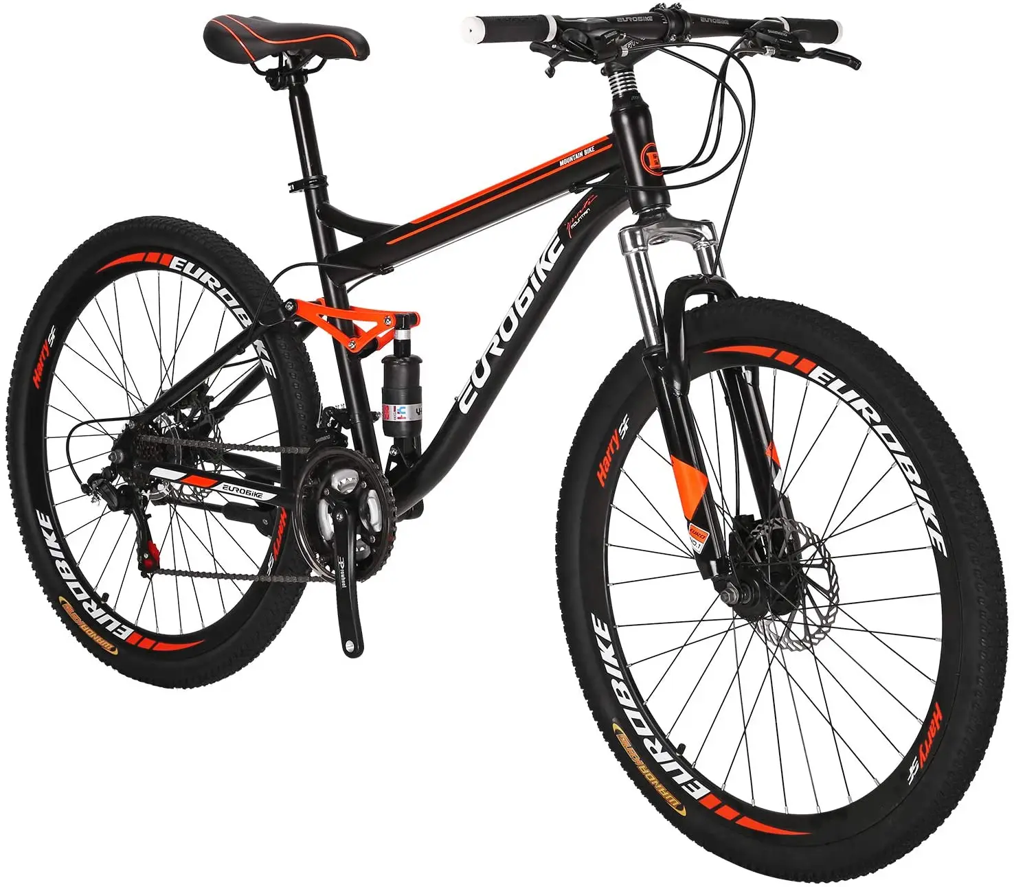 

Front or Full Suspension Mountain Bike 21 Speed Bicycle 27.5 inches Men MTB Disc Brakes Orange