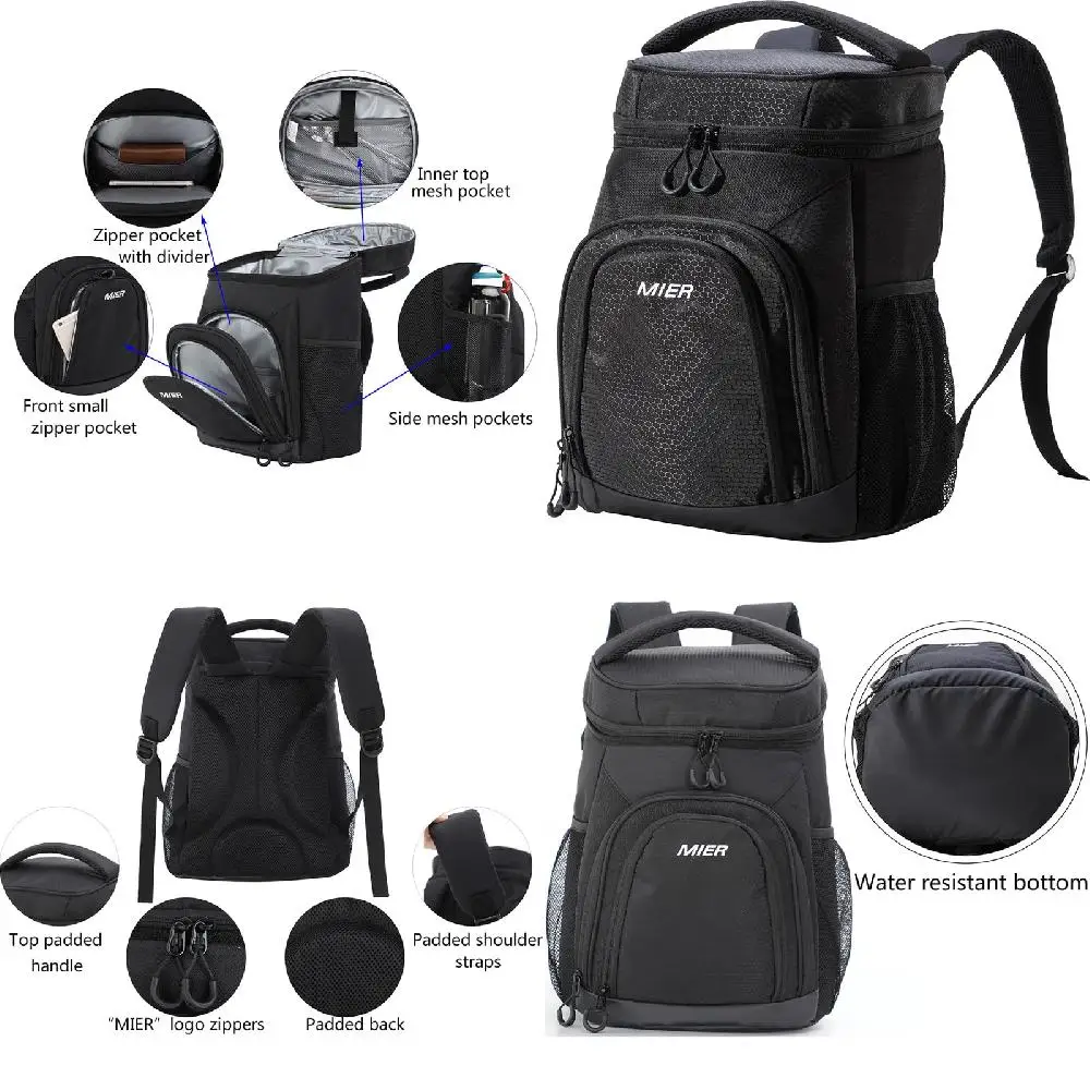 

"Perfect Leakproof Soft 24 Can Backpack Cooler For Adult Men Women, Black - Cool Choice for Beach, Hiking, BBQs & More."