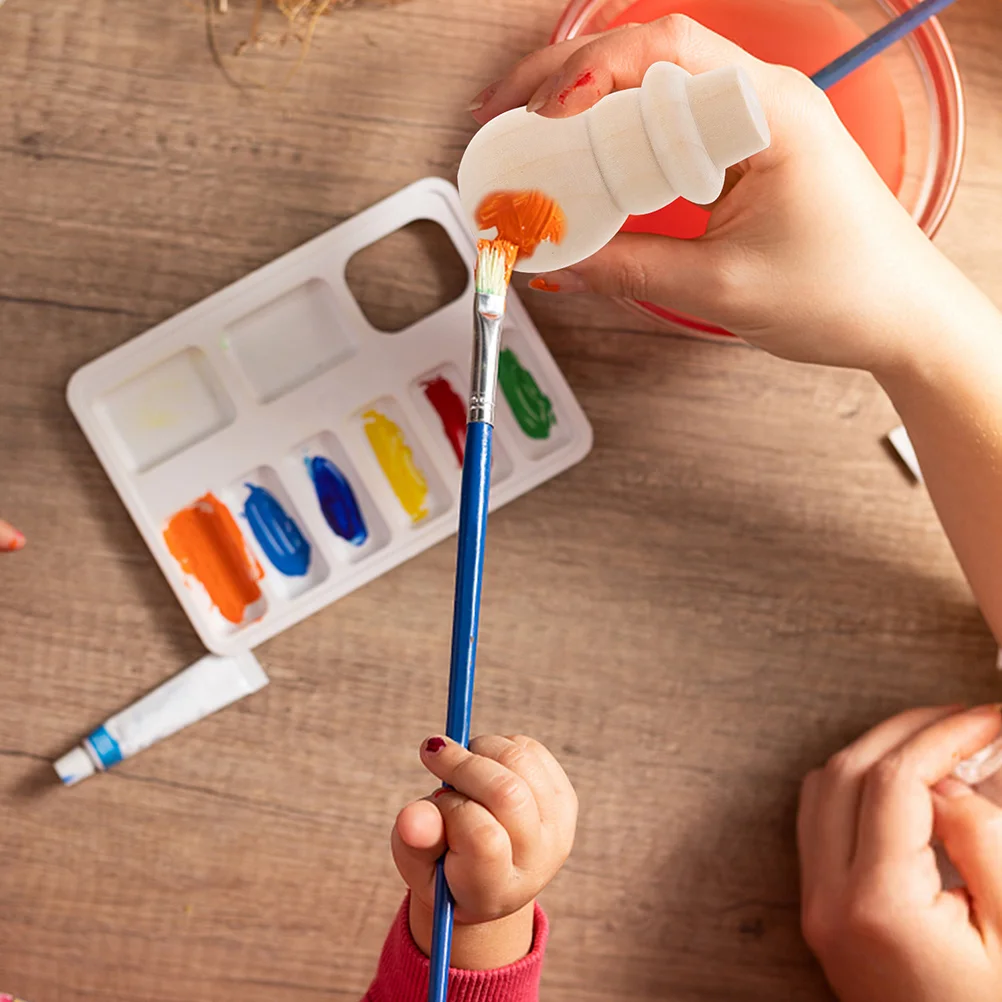 

20 Pcs Snowman DIY Crafts Christmas Ornament Decor Shape Decorations Wooden Dolls Adornments Scattered Beads