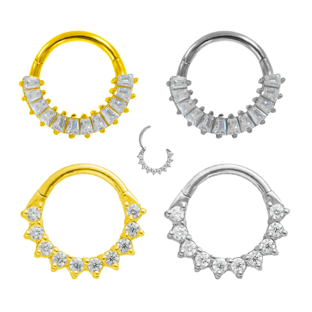 Трапециевидная перегородка 100% 316L из хирургической стали кольцо для пирсинга