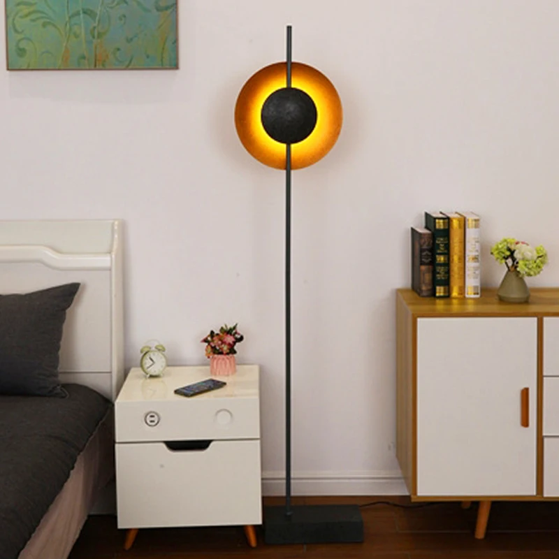

Creative floor lamp bedroom model room ins post-modern solar eclipse living room Scandinavian light luxury floor lamp showroom