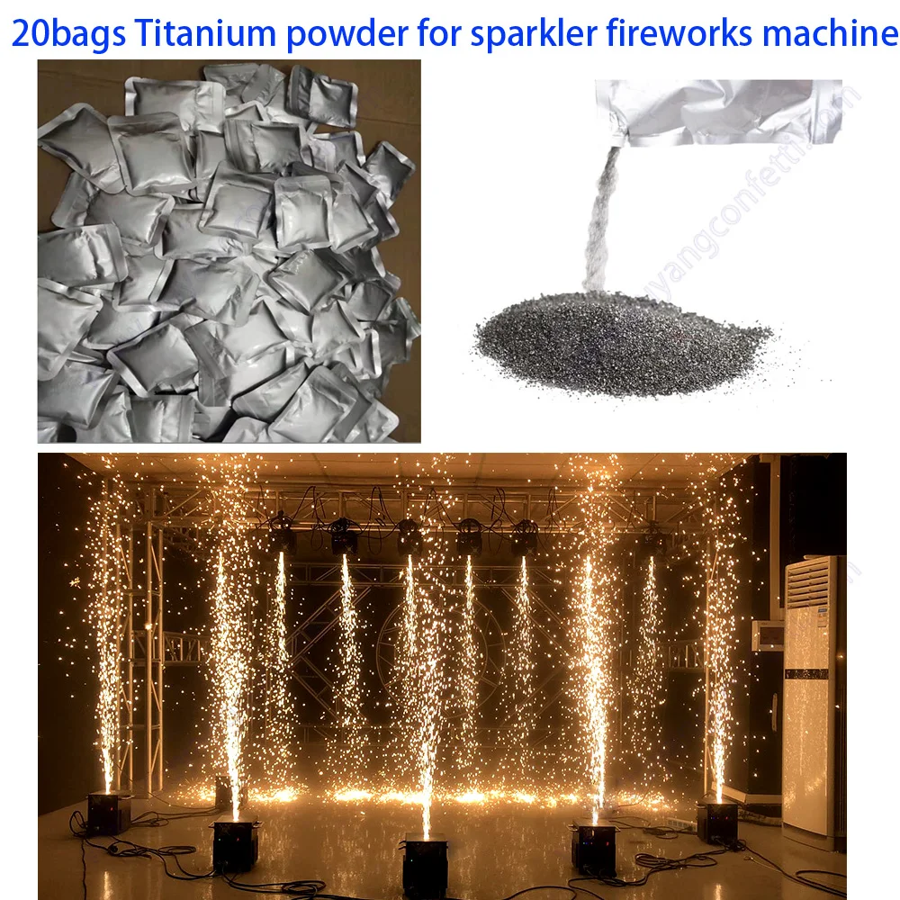 

20 Bags Cold Spark Ti Powder Consumable Firework Machine Event Dj Wedding Fountain Msds Titanium Metal Sparkular Dmx Sparking Fx