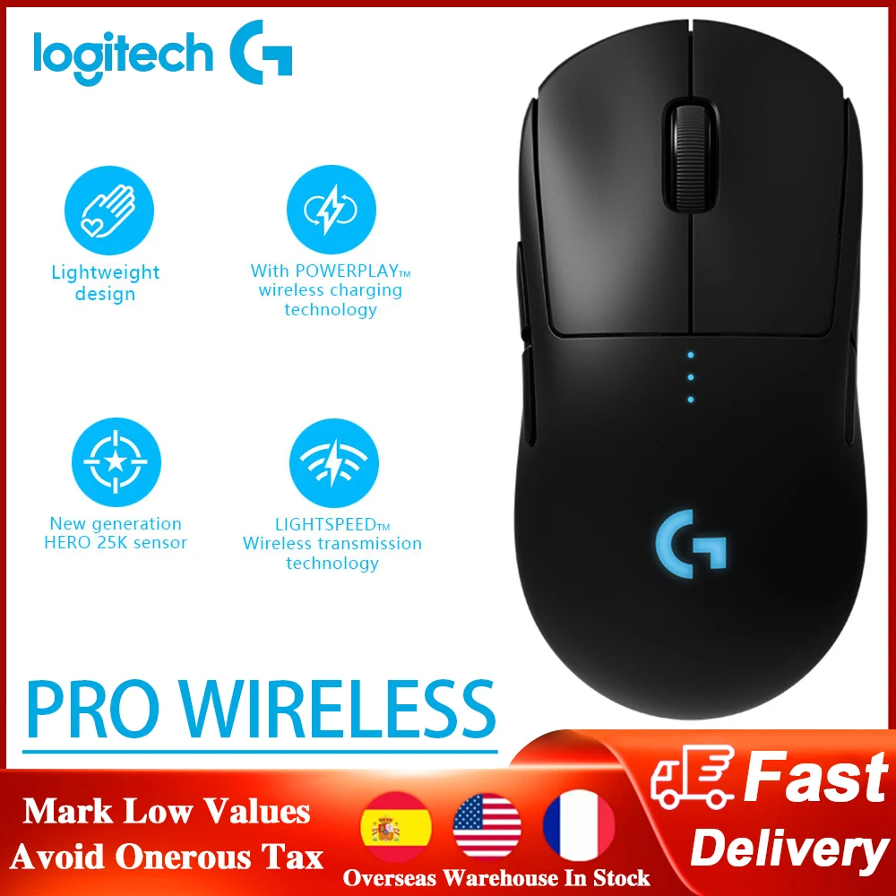 

Мышь Logitech PRO Беспроводная игровая, 25600 DPI, RGB, 8 кнопок