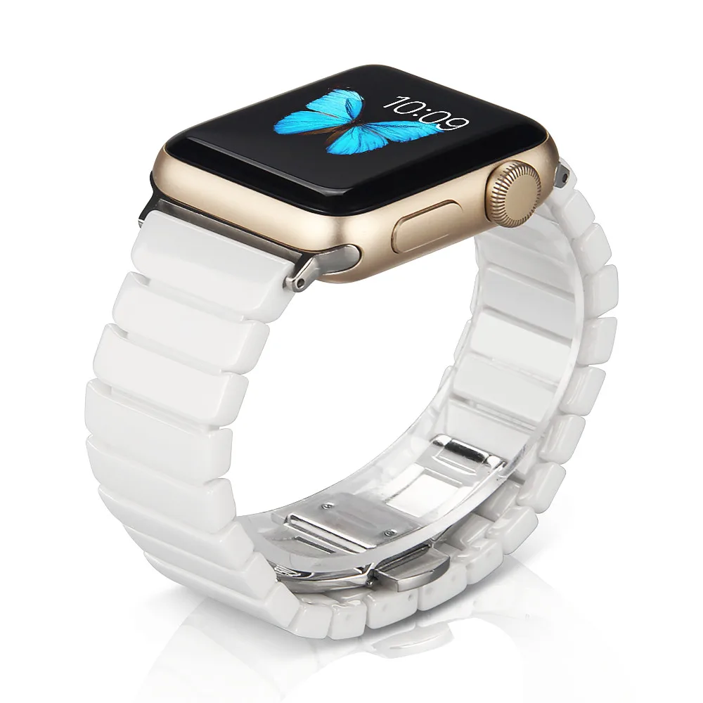 Ремешок керамический для Apple Watch band 1 2 3 браслет смарт-часов IWatch Series 38 мм 40 42 44 -