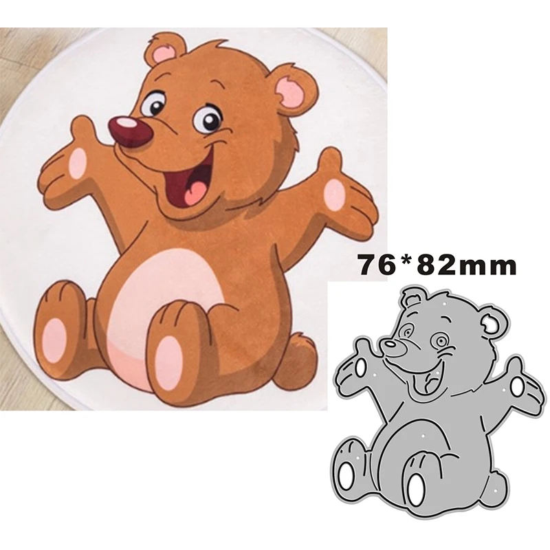 

2021 New Happy Bear Animal Metal Cutting Dies for Scrapbooking Paper Craft and Christmas Card Making Embossing Decor No Stamps