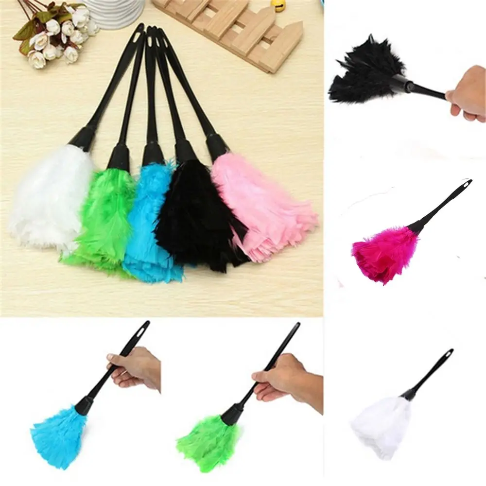 

1 PC High Quality Plastic Handle Turkey Feather Duster Anti-static Cleaning Dust Car Dashboard Cleaner Tools