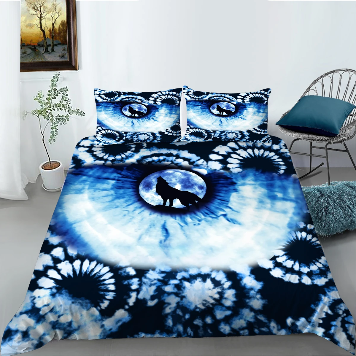 

Комплект мягкого постельного белья из 2/3 предметов с рисунком в европейском стиле