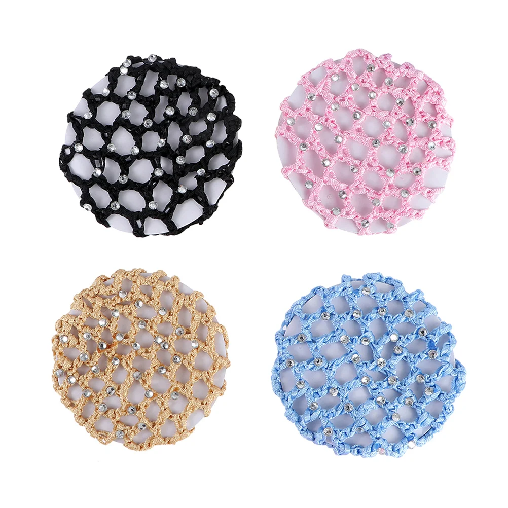 

Hair Net Polyester Snood Girl Hairnet Headdress Elastic Bun Cover Holding Nets Clips Girls