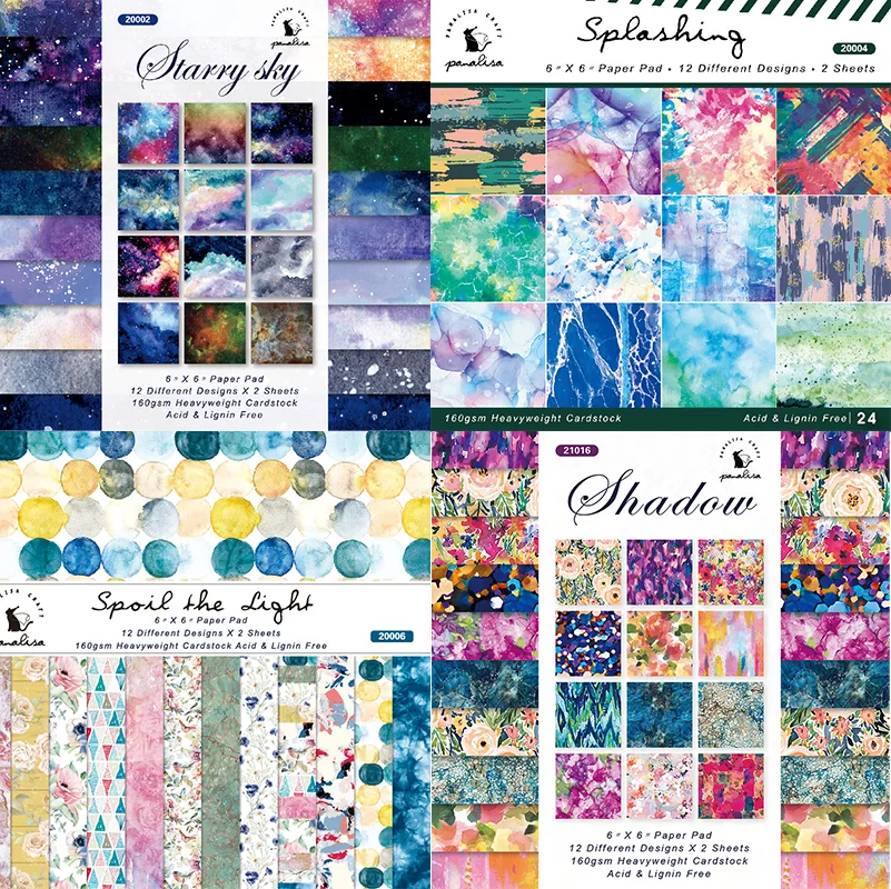 

12 Pcs Multiple Styles Handbook Background Paper DIY Photo Album Pack for Card Making Handmade Decorative Papers Craft