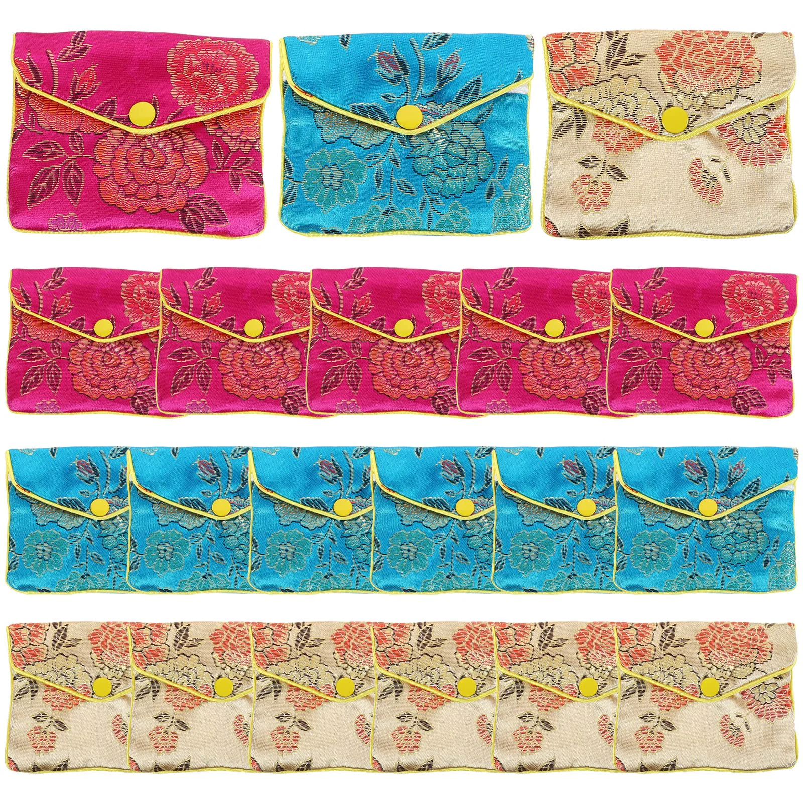 

20pcs Purse Bag Chinese Brocade Jewelry Embroidered Bags Bag Gift Storage Jewelry Pouches for Wedding Packaging ( )