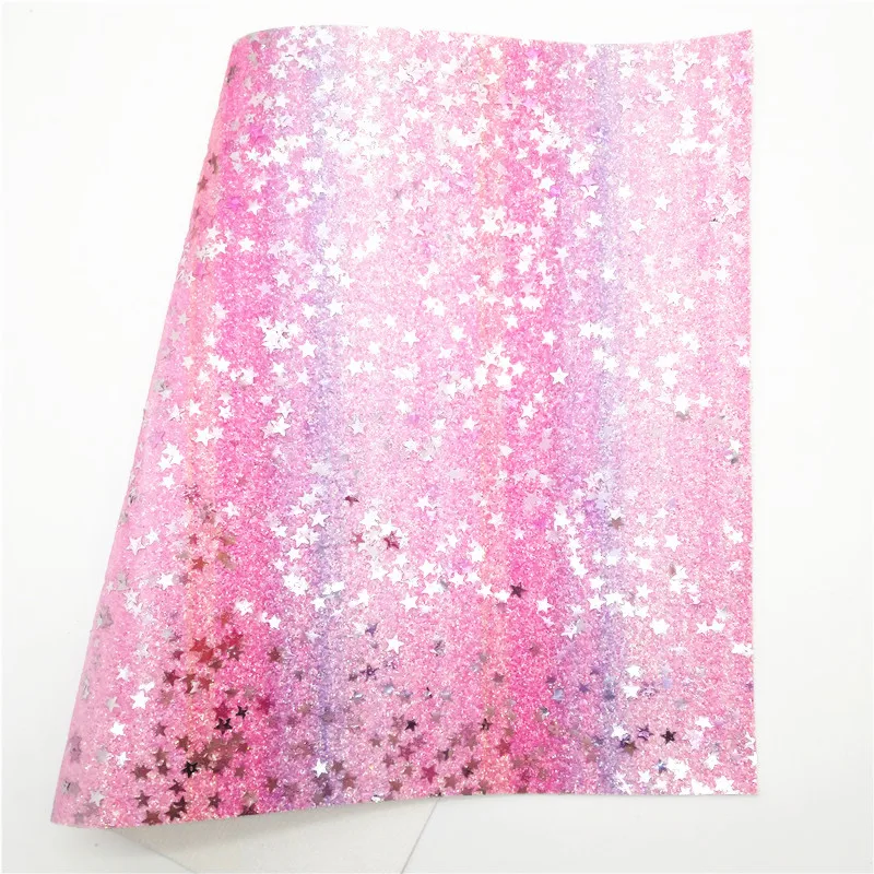 Блестящая кожа со звездами кружевная блестящая ткань с фетровой подкладкой