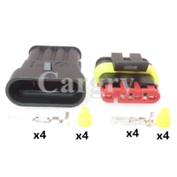 1 set 4p automobile wire harness socket 282106 1 282088 1 car waterproof connector auto male female plug