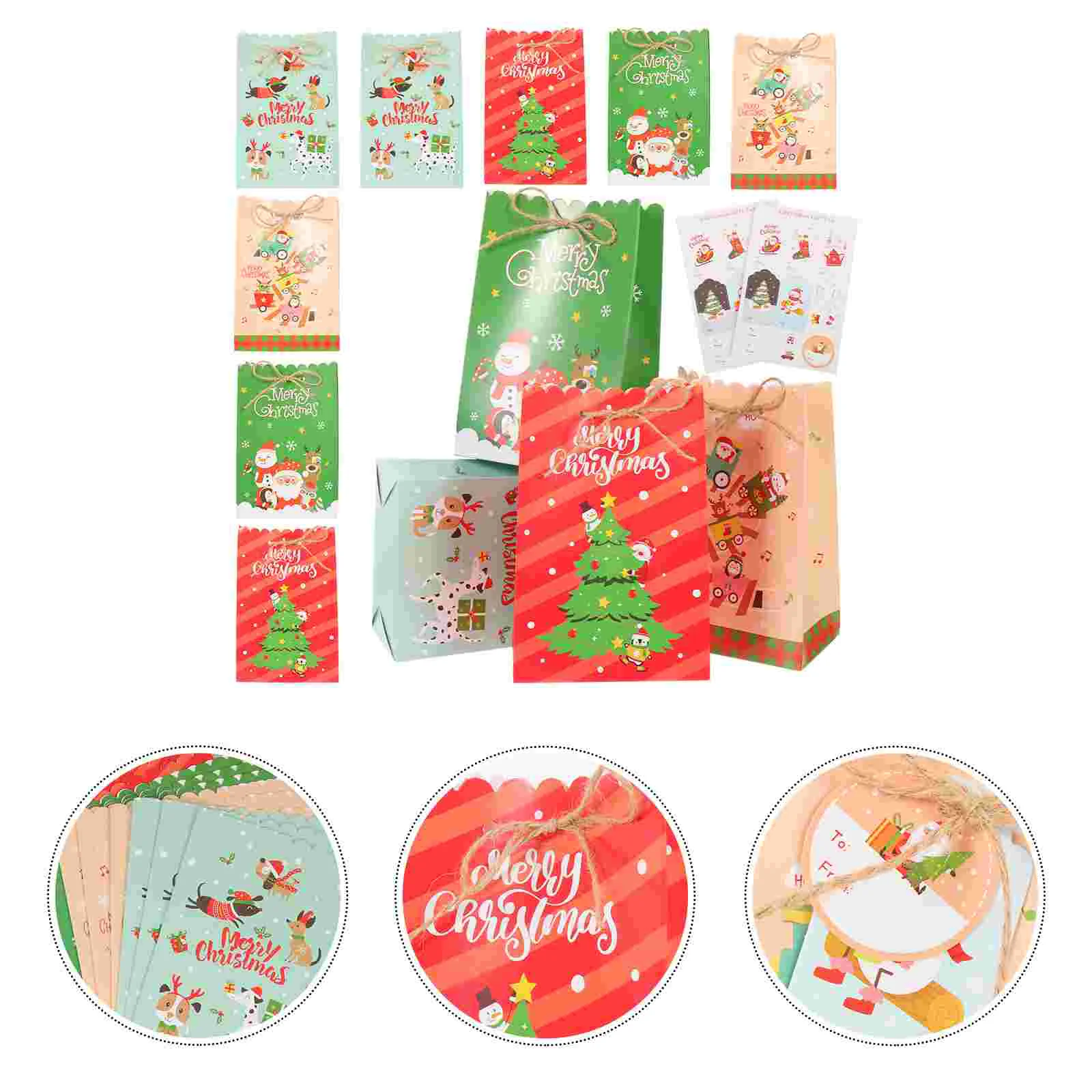

Christmasgiftpaper Candy Treat Pouch Cookie Boxes Party Packing Holiday Favor Goodie Wrapping Packaging Storage Pouches Supplies