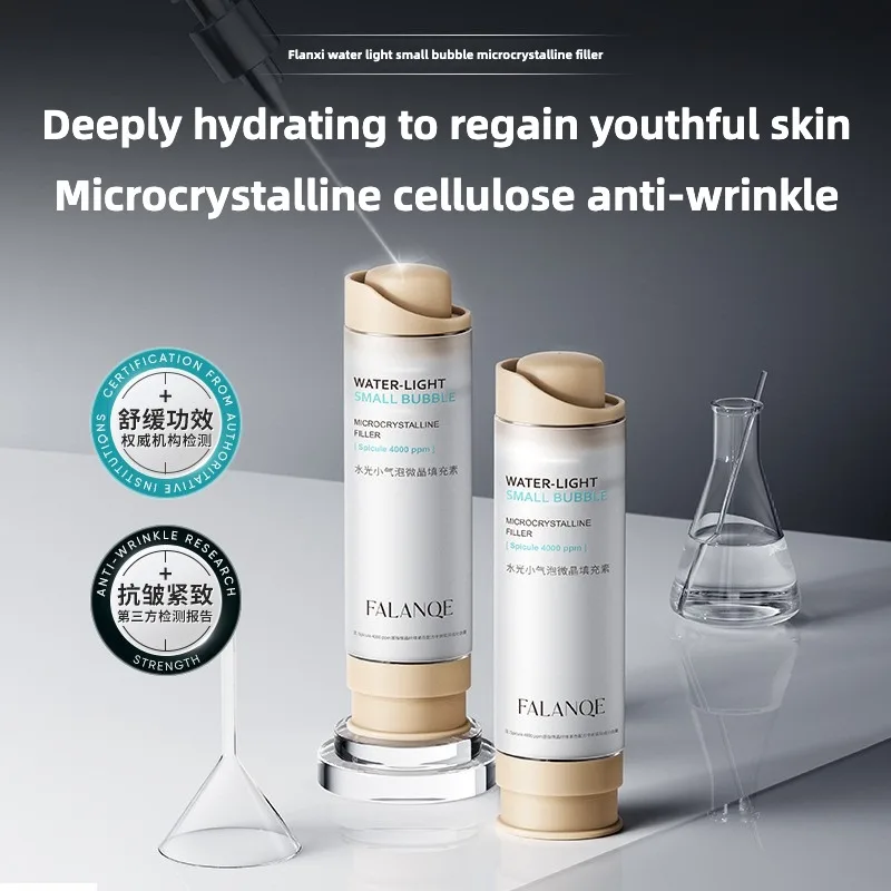 Фото Водяной свет, микрокристаллический наполнитель с микропузырем, выцветание, тонкие линии, увлажнение лица, яркость, антивозрастной, укрепляющий уход за кожей №1
