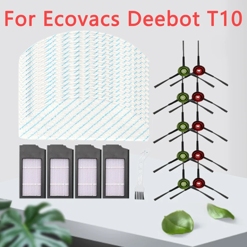 

Набор аксессуаров для пылесоса Ecovacs Deebot T10, сменные детали, боковые бруски, фильтр НЕРА, Швабра, тканевая щетка, 30 шт.