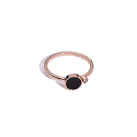 black round ring for women luxury elegant 1 zircon rose gold stainless steel fashion brand jewelry lover gift not fadegr249