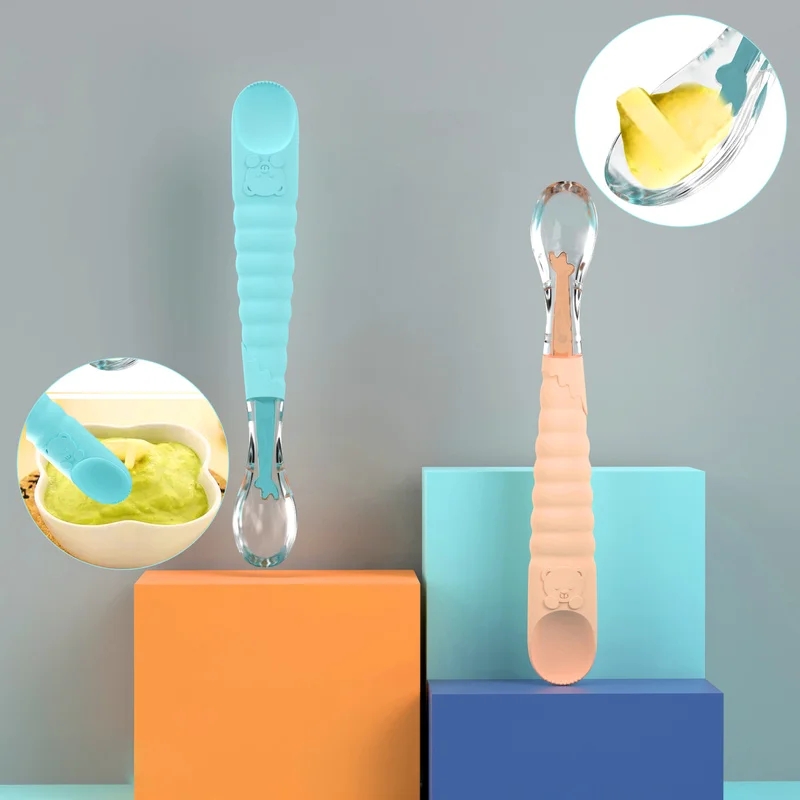 

Double-Headed Baby Spoon Scraper Apple Puree Spoon Tableware Supplement Food Scraping Mud Spoon Kids Fruit Puree Tools