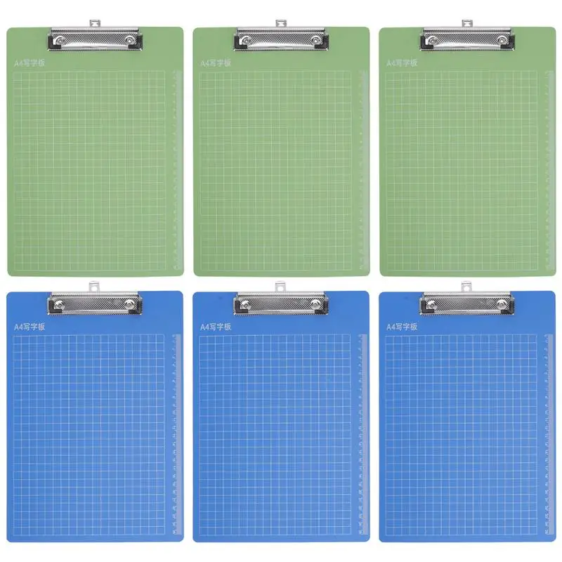 

6Pcs Clipboards With Ruler File Paper Clip Writing Board With Clip Document Clipboard Scale Kit Measurement A4 File Holder