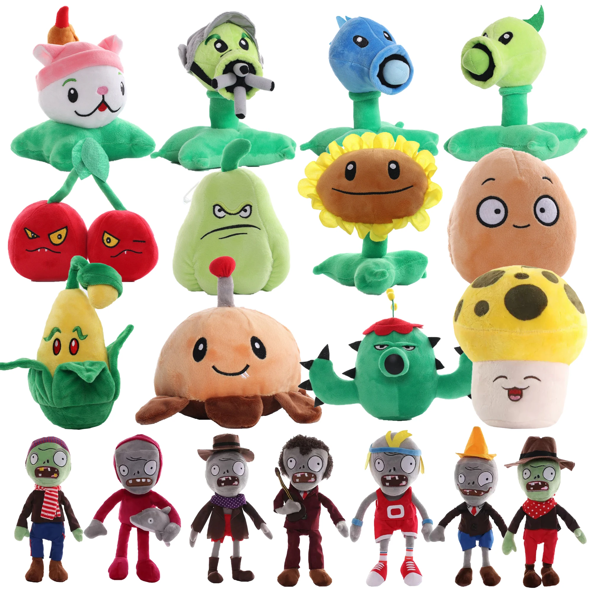 Фото Плюшевая игрушка в стиле Plants vs Zombies, коллекционная фигурка персонажа игры, настольное украшение, коллекционная модель, декор, подарок на праздники и день рождения. №1