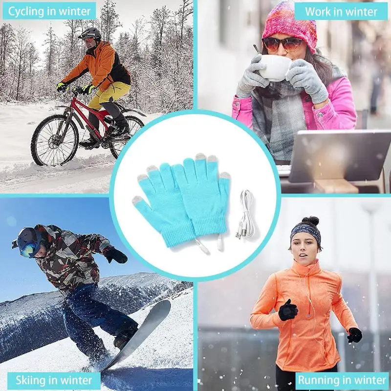 

Winter USB Heated Gloves Winter Mittens Women Touchscreen Winter USB Charging Heated Gloves 5V Heated USB Winter Warm Mittens