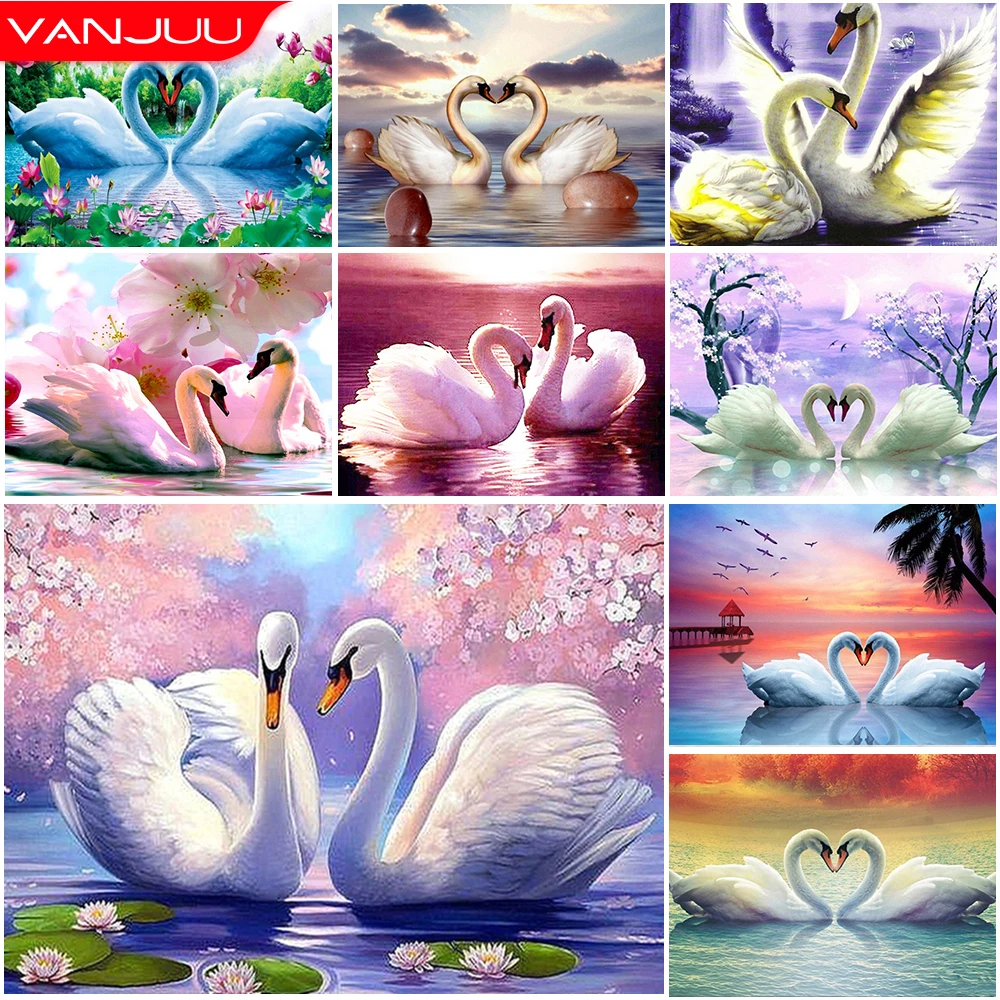 

5D Diamond Painting Swan Animal DIY Diamond Mosaic Painting Full Diamond Cross Stitch Rhinestone Embroidery Home Decor