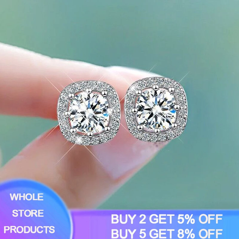 

YANHUI Whole Tibetan Silver Simple Round Bling CZ Zircon Stud Earrings Fashion Jewelry Korean Earrings For Women Girl