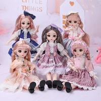 fashion princess 30cm bjd doll 16 21 ball jointed baby with clothes shoes 4d blink dress up toys for girls childrens gifts diy