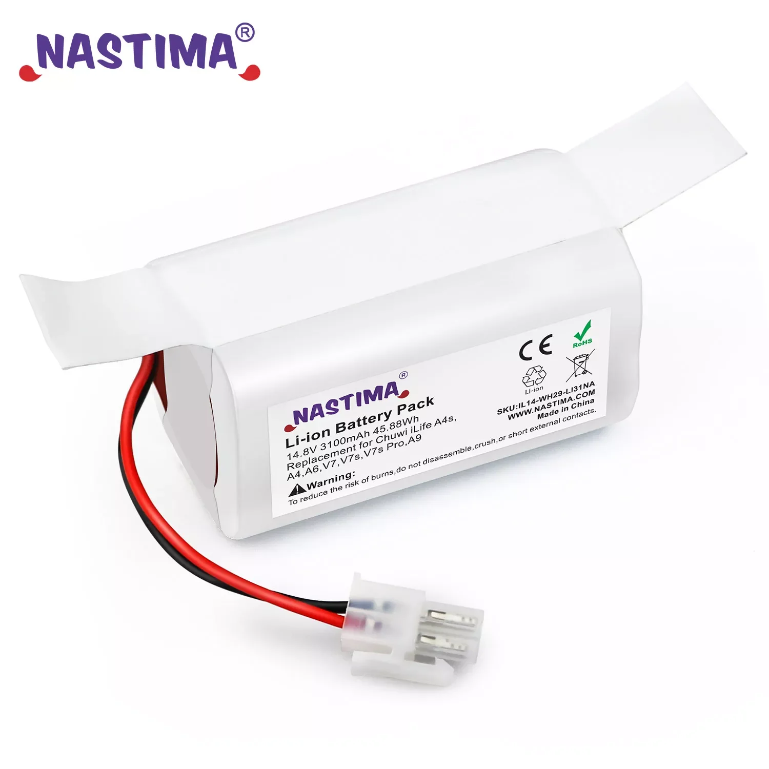 

14.8V 3100mAh Li-ion Rechargeabe Battery for ILIFE ecovacs A4s, A4, A6, A9, V7, V7s, V7s Pro Robotic Vacuum Cleaner Chuwi