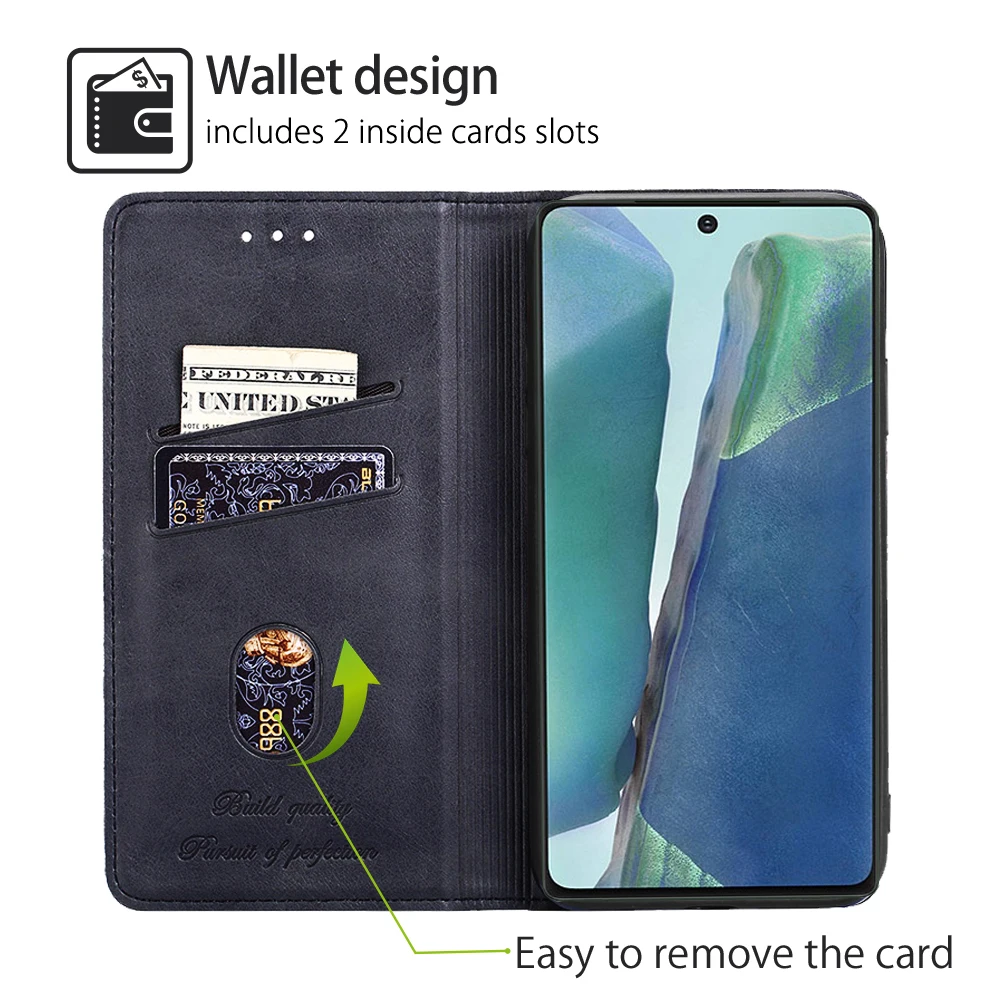 Кожаный чехол-кошелек AIMONCASE для Samsung Galaxy Note Series с магнитной защитой от царапин и