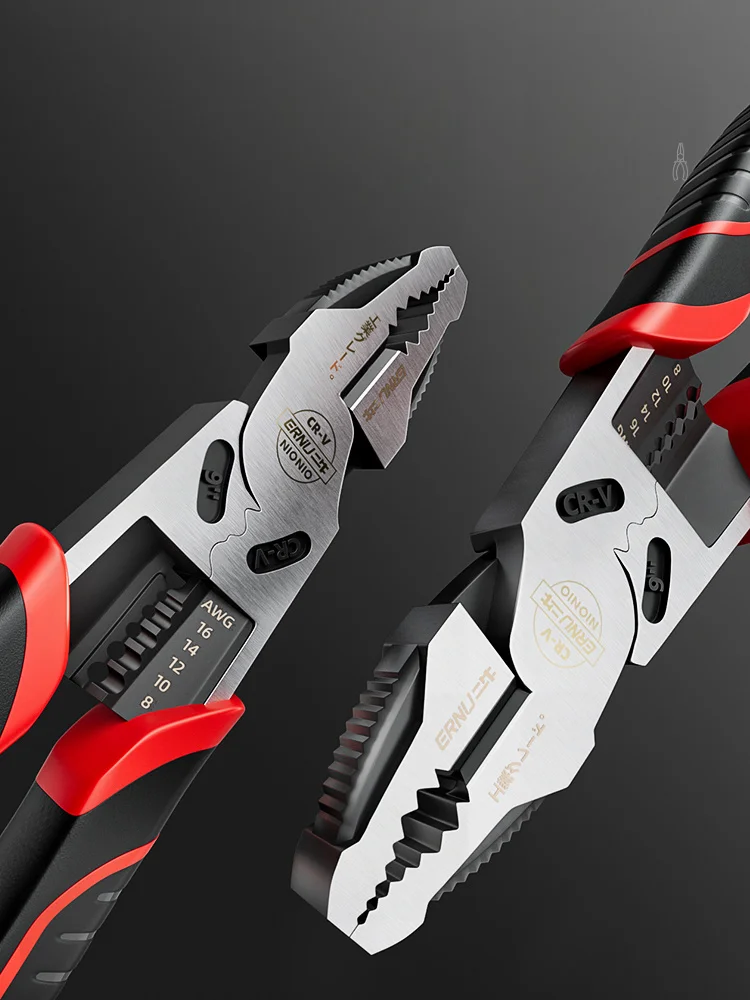 

Pliers Electrician Red Color Multifunction Cable Cutter Stripper Plier Tool