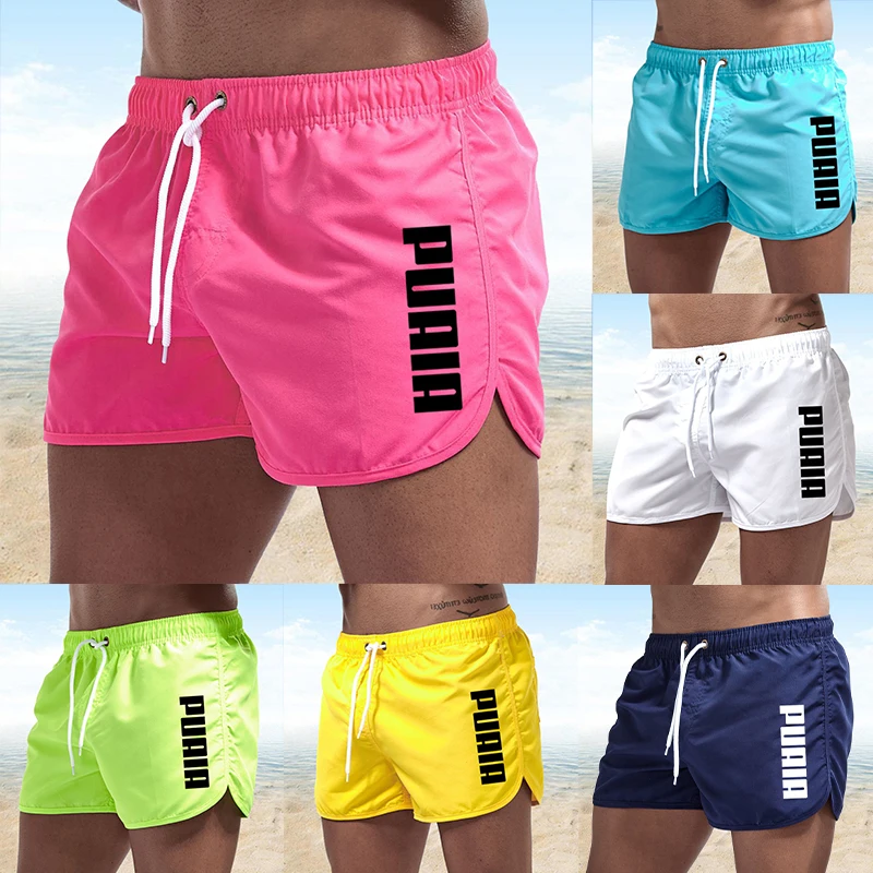 

New Summer Mens Swim Trunks 2023 Hot Sport Gym Running Shorts Male Beachwear Brand Beach Shorts Quick Dry Siwmwear Board Briefs