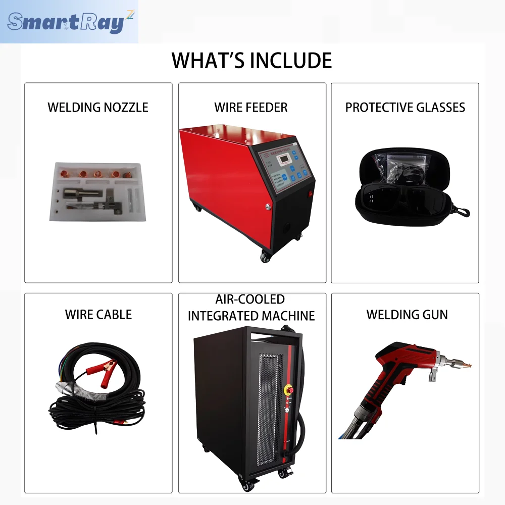 1500 Вт 6 мм глубина сварки с воздушным охлаждением мини ручной волоконный лазерный