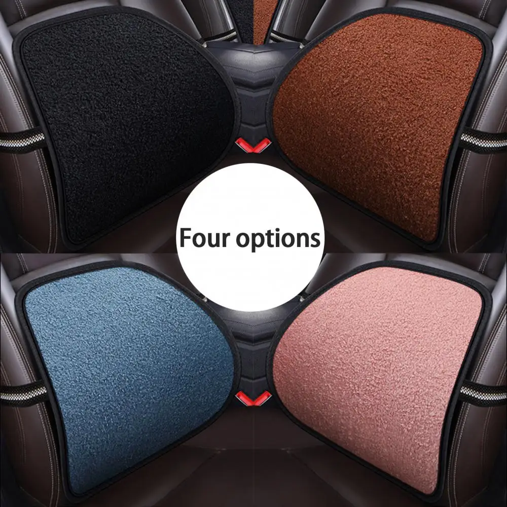 

Подставка для спинки сиденья из овечьей шерсти, портативные универсальные аксессуары для салона автомобиля, плюшевая теплая Массажная поясная подушка, теплая Автомобильная поясничная подушка