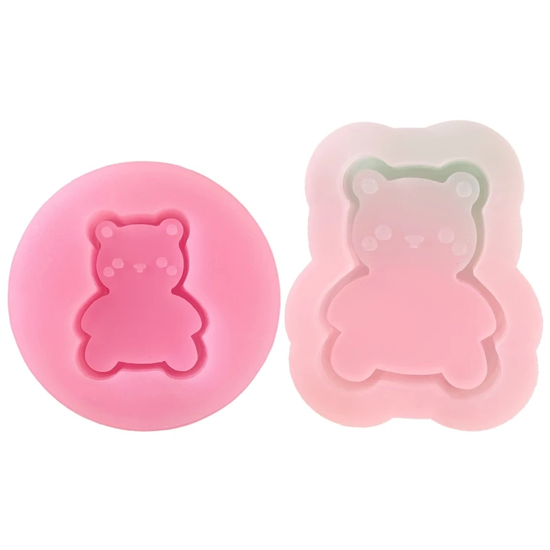 

Силиконовая форма с большим маленьким медведем и зыбучим песком, подвеска ручной работы, декоративная форма, подарок на день Святого Валент...