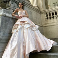 lorie elegant off shoulder weeding dresses 3d flowers pleat sweetheart boho a line bridal gowns sleeveless princess bride dress